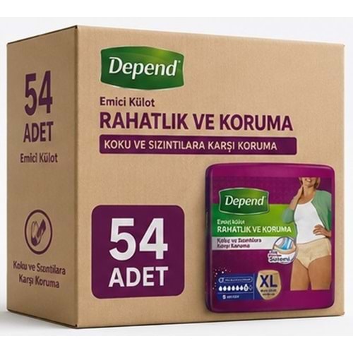 Depend Emici Külot Yetişkin Bezi XL - Extra Large Kadın 54 Adet (6PK*9)