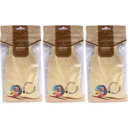 Derma Naturel Bebek Banyo Eldiveni Hassas Ciltlere Özel (15*24CM) MS-01 (3 Lü Set)