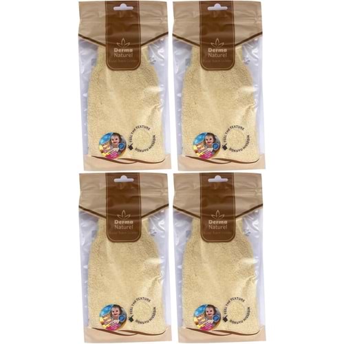 Derma Naturel Bebek Banyo Eldiveni Hassas Ciltlere Özel (15*24CM) MS-01 (4 Lü Set)