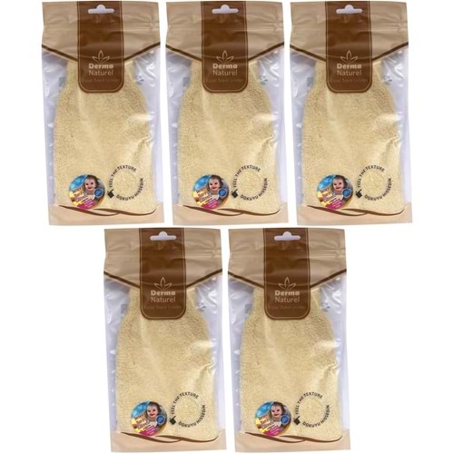 Derma Naturel Bebek Banyo Eldiveni Hassas Ciltlere Özel (15*24CM) MS-01 (5 Li Set)