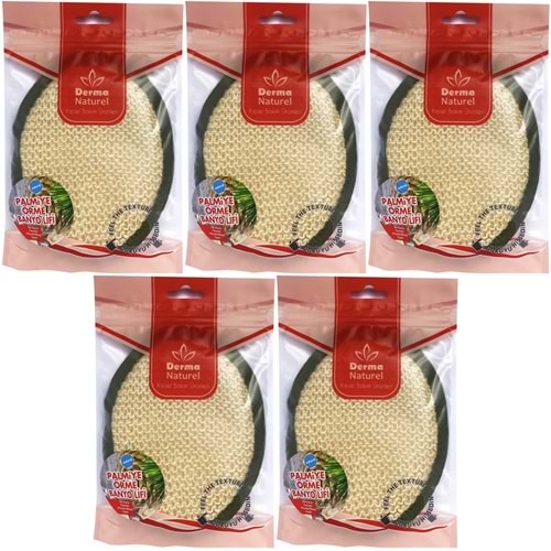 Derma Naturel Örme Banyo Yüz Lifi (15*24CM) MS-02 (5 Li Set)
