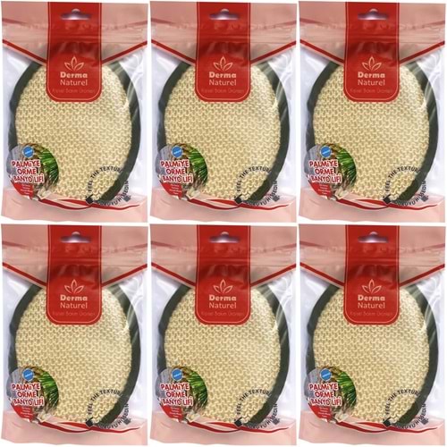 Derma Naturel Örme Banyo Yüz Lifi (15*24CM) MS-02 (6 Lı Set)