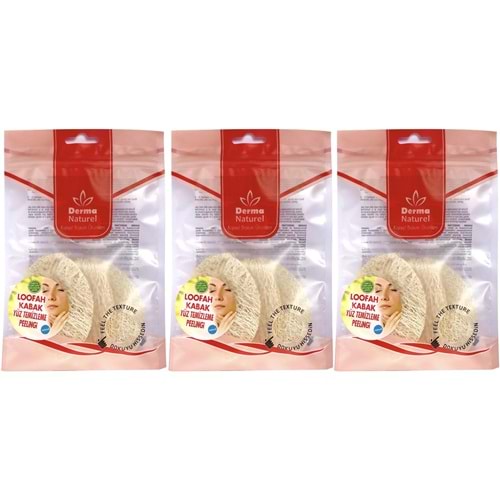 Derma Naturel Loofah Yüz Temizleme (Sivilce ve Siyah Noklar için) Peeling MS-06 (3 Lü Set)