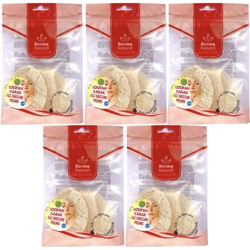 Derma Naturel Loofah Yüz Temizleme (Sivilce ve Siyah Noklar için) Peeling MS-06 (5 Li Set)