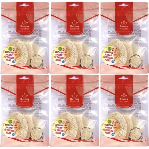 Derma Naturel Loofah Yüz Temizleme (Sivilce ve Siyah Noklar için) Peeling MS-06 (6 Lı Set)