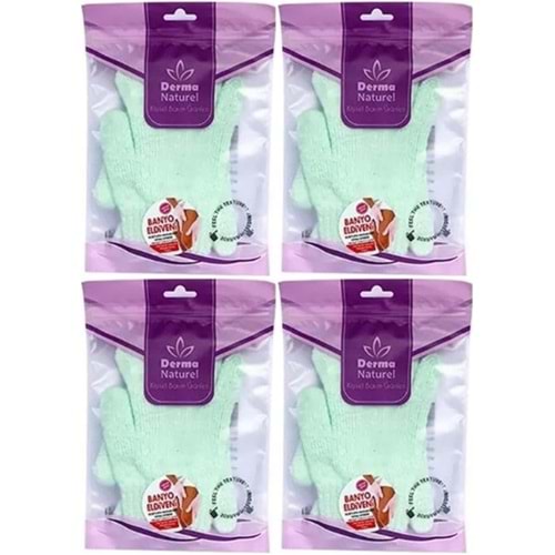 Derma Naturel Parmaklı Banyo Eldiveni MS-23 (4 Lü Set)
