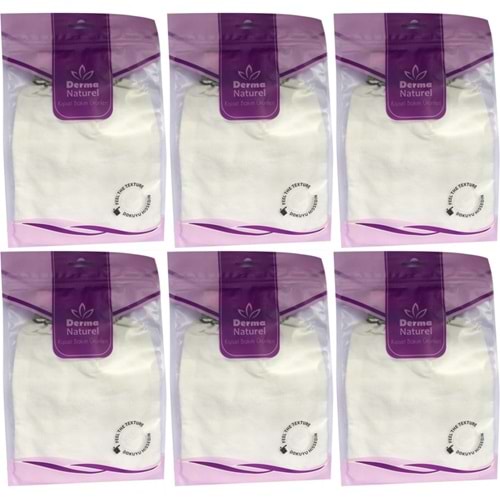 Derma Naturel Krep Lastikli Kese MS-20 (6 Lı Set)