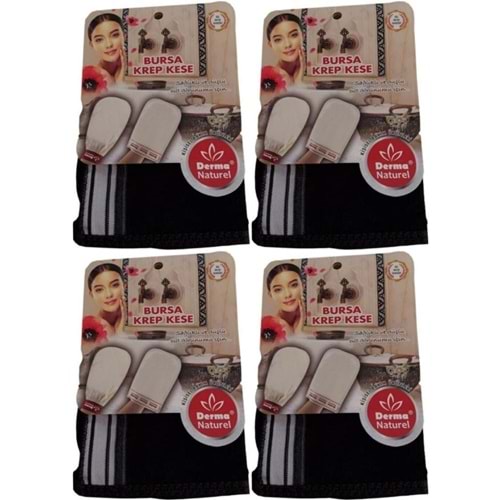 Derma Naturel Krep Kese - Siyah MS-28 (4 Lü Set)