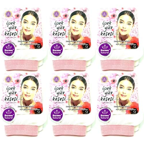 Derma Naturel İpek Yüz Kesesi MS-31 (6 Lı Set)