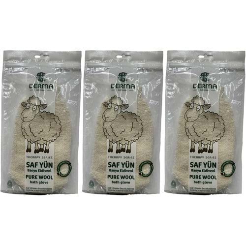 Derma Naturel Therapy Saf Yün Banyo Eldiveni T-485 (3 Lü Set)