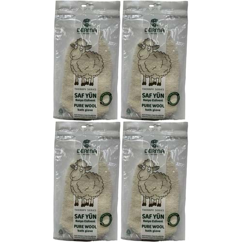 Derma Naturel Therapy Saf Yün Banyo Eldiveni T-485 (4 Lü Set)