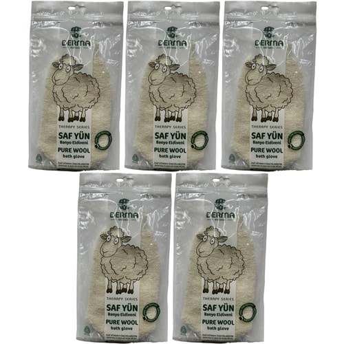 Derma Naturel Therapy Saf Yün Banyo Eldiveni T-485 (5 Li Set)