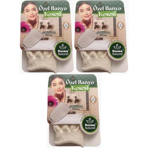 Derma Naturel Özel Banyo Kesesi MS-07 (3 Lü Set)