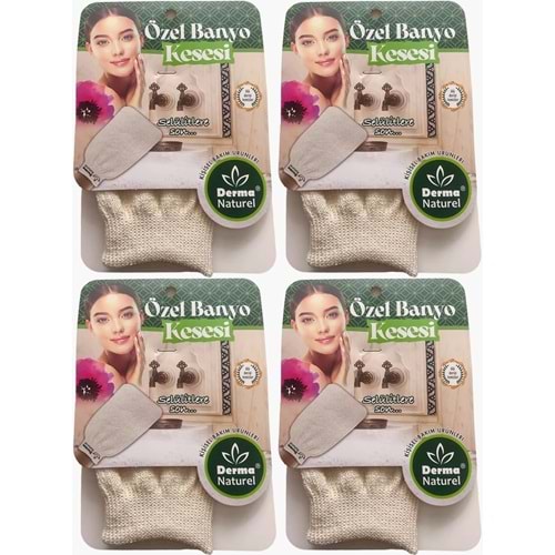 Derma Naturel Özel Banyo Kesesi MS-07 (4 Lü Set)