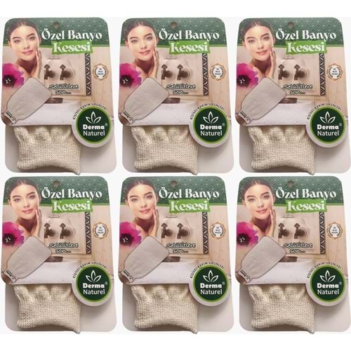 Derma Naturel Özel Banyo Kesesi MS-07 (6 Lı Set)