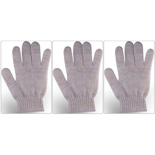 Derma Naturel Therapy Saf Yün Parmaklı Banyo Eldiveni T-478 (3 Lü Set)
