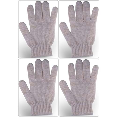 Derma Naturel Therapy Saf Yün Parmaklı Banyo Eldiveni T-478 (4 Lü Set)