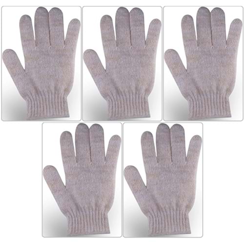 Derma Naturel Therapy Saf Yün Parmaklı Banyo Eldiveni T-478 (5 Li Set)