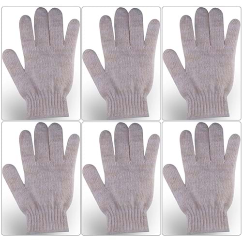 Derma Naturel Therapy Saf Yün Parmaklı Banyo Eldiveni T-478 (6 Lı Set)