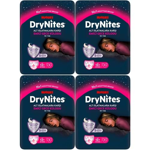 Drynites Emici Gece Külodu/Külot Bez Kız 13+ Yaş (48-60KG) X Large 36 Adet (4PK*9)