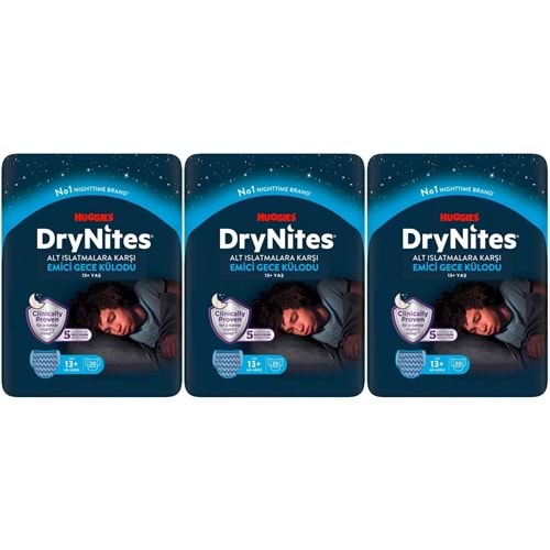 Drynites Emici Gece Külodu/Külot Bez Erkek 13+ Yaş (48-60KG) X Large 60 Adet Mega Pk (3PK*20)