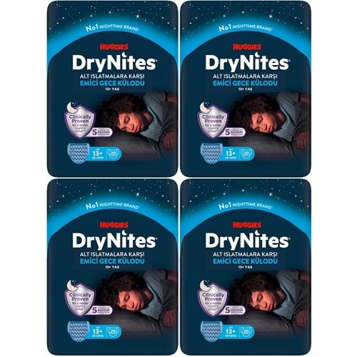 Drynites Emici Gece Külodu/Külot Bez Erkek 13+ Yaş (48-60KG) X Large 80 Adet Mega Pk (4PK*20)
