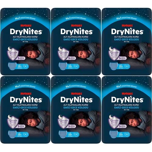 Drynites Emici Gece Külodu/Külot Bez Erkek 13+ Yaş (48-60KG) X Large 54 Adet (6PK*9)