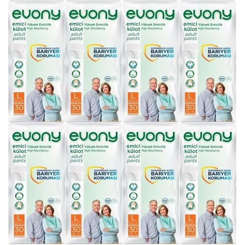 Evony Yetişkin Bezi Emici Külot L - Büyük - Large 240 Adet (8PK*30)