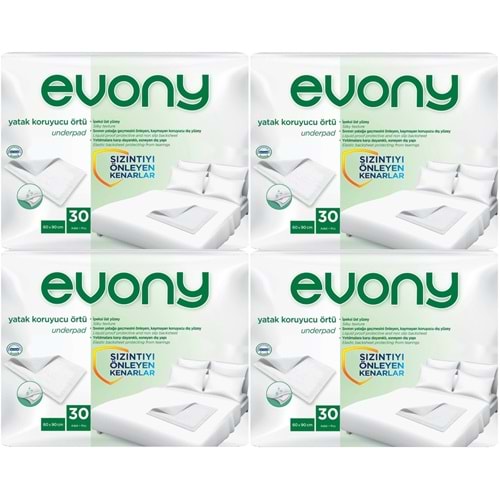 Evony Yetişkin Yatak Koruyucu Örtü 60*90CM 120 Adet (4PK*30) (Kaymaz Özellikli)