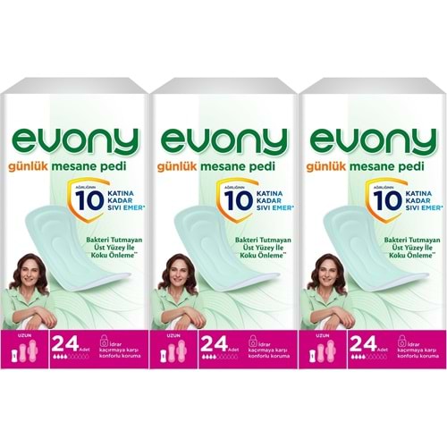 Evony Günlük Mesane Pedi Uzun 72 Adet (3PK*24)