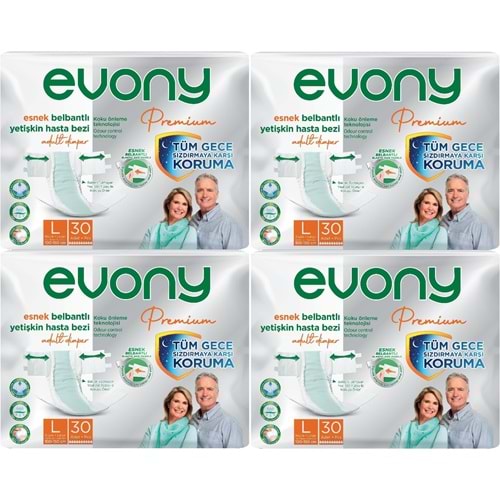 Evony Premium Yetişkin Bezi Bel Bantlı Tekstil Yüzey L - Büyük - Large 120 Adet