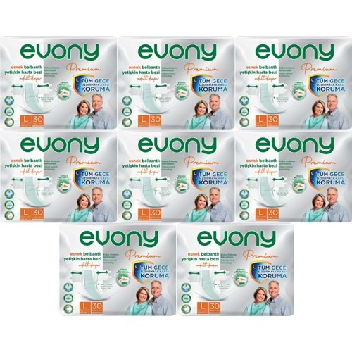 Evony Premium Yetişkin Bezi Bel Bantlı Tekstil Yüzey L - Büyük - Large 240 Adet