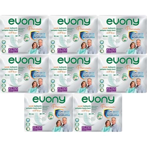 Evony Premium Yetişkin Bezi Bel Bantlı Tekstil Yüzey XL - Ekstra Büyük - Extra Large 240 Adet