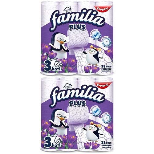 Familia Plus Tuvalet Kağıdı 3 Katlı 64 Lü Paket Sihirli Çiçekler (2PK*32)