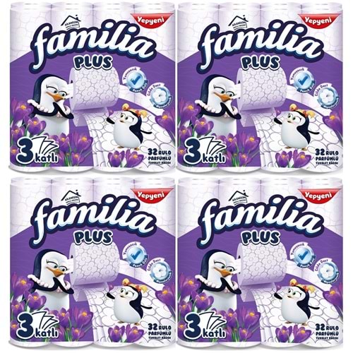 Familia Plus Tuvalet Kağıdı 3 Katlı 128 Li Paket Sihirli Çiçekler (4PK*32)