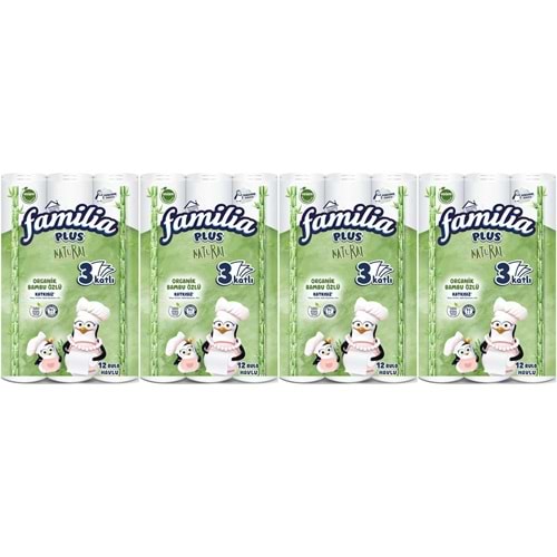 Familia Kağıt Havlu Natural (3 Katlı) Organik Bambu özlü 48 Li Pk (4PK*12)