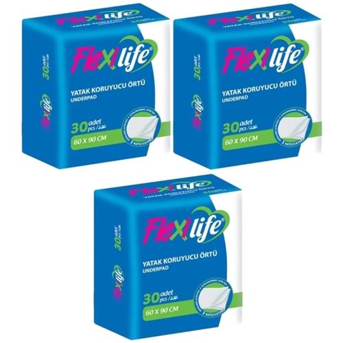Flexi Life Yetişkin Alt Açma Yatak Koruyucu Örtü 60*90CM Klasik 90 Adet (3PK*30)