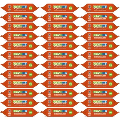 Freshlife Yetişkin Vücut Temizleme Islak Mendil Havlu 50 Yaprak XL (36 Lı Set)