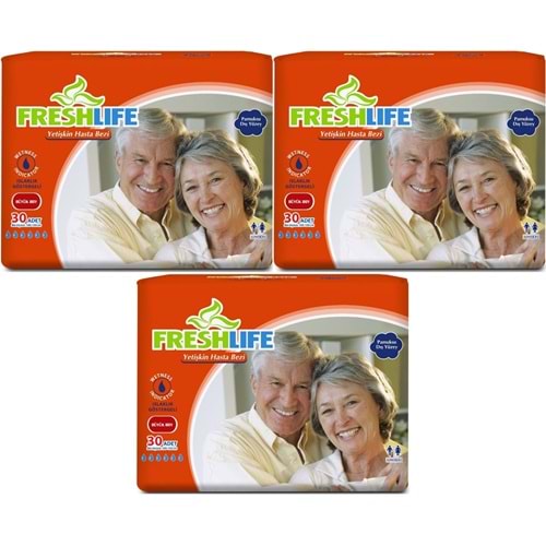 FreshLife Yetişkin Bezi Bel Bantlı L - Large - Büyük 90 Adet (3PK*30)