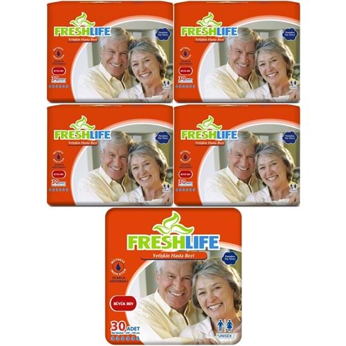 FreshLife Yetişkin Bezi Bel Bantlı L - Large - Büyük 150 Adet (5PK*30)