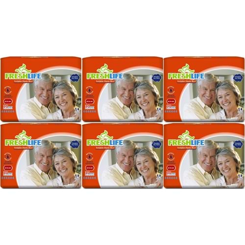 FreshLife Yetişkin Bezi Bel Bantlı L - Large - Büyük 180 Adet (6PK*30)