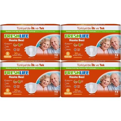 FreshLife Yetişkin Bezi Bel Bantlı S - Küçük - Small 120 Adet (4PK*30)