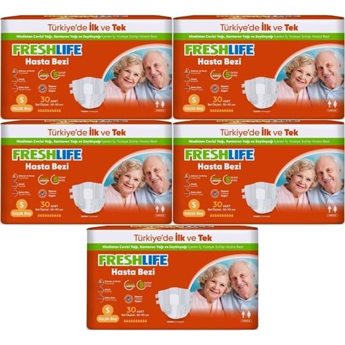 FreshLife Yetişkin Bezi Bel Bantlı S - Küçük - Small 150 Adet (5PK*30)