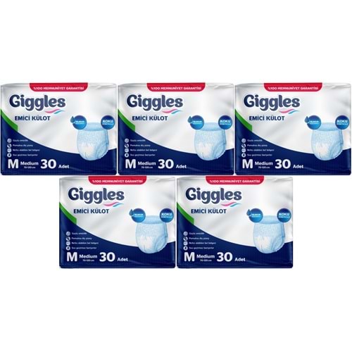 Giggles Yetişkin Bezi Emici Külot M-Orta Medium 150 Adet (5PK*30)