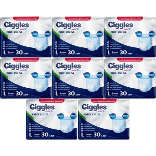 Giggles Yetişkin Bezi Emici Külot L-Büyük 240 Adet (8PK*30)