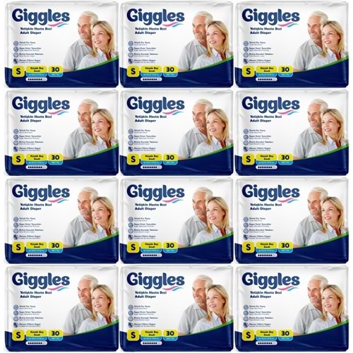 Giggles Yetişkin Bezi Bel Bantlı Tekstil Yüzey Küçük - Small (S) 360 Adet (12PK*30)