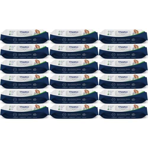 Giggles Yetişkin Vücut Temizleme Islak Mendil Havlu 900 Yaprak XL (Beyaz Sabun Kokulu) (18PK*50)