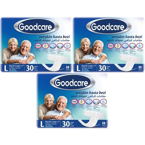 Goodcare Yetişkin Bezi Bel Bantlı Tekstil Yüzey L - Large - Büyük 90 Adet