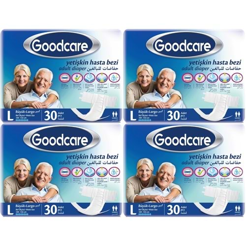 Goodcare Yetişkin Bezi Bel Bantlı Tekstil Yüzey L - Large - Büyük 120 Adet
