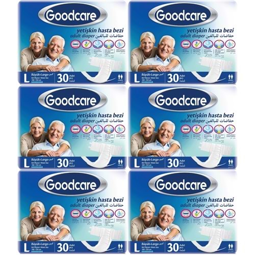 Goodcare Yetişkin Bezi Bel Bantlı Tekstil Yüzey L - Large - Büyük 180 Adet